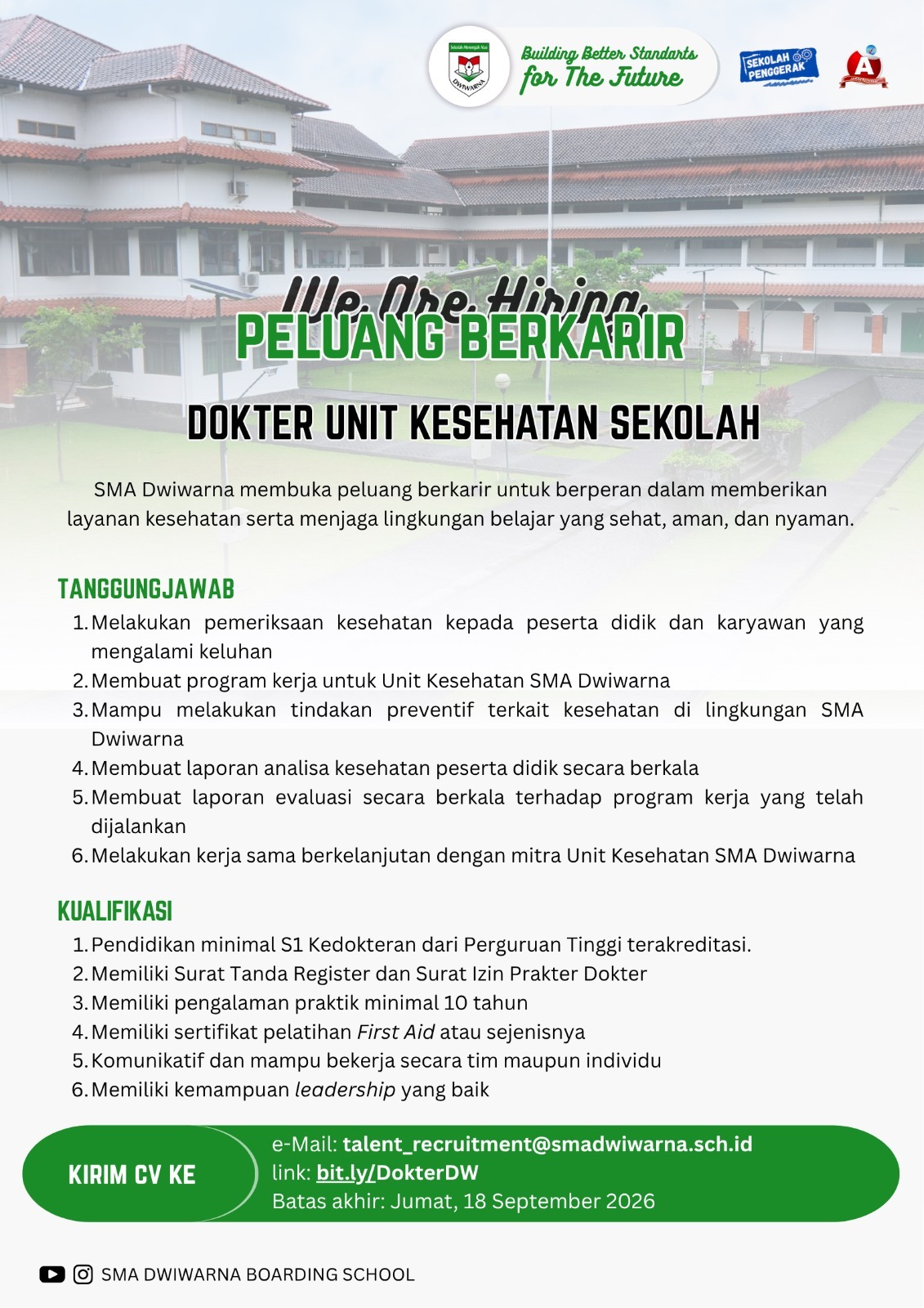 Lowongan Kerja Dokter UKS